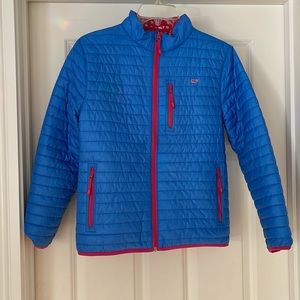 Girls EUC Vineyard Vines Periwinkle & Hot Pink Puffer Jacket Size XL (16)
